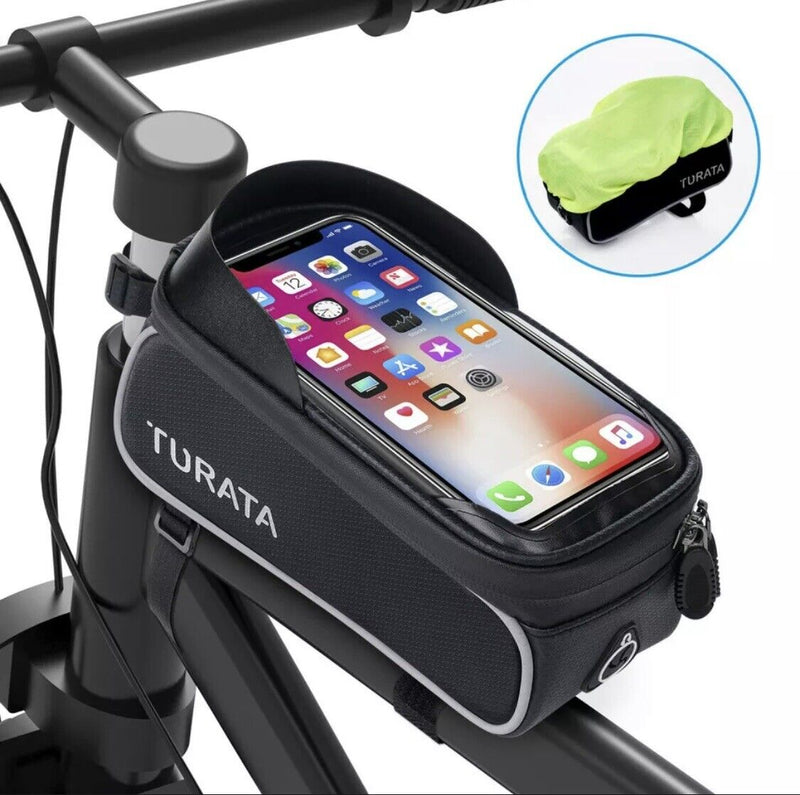TURATA Bike Frame Bag Waterproof Bike Phone Pouch Bag Cycling Front Top Tube Bag